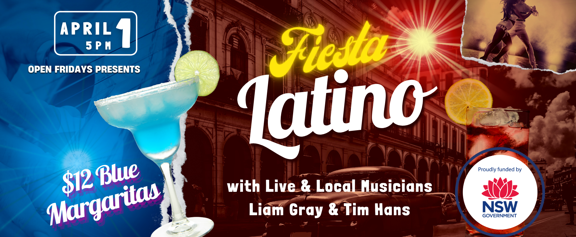 Fiesta Latino with Live & Local Musicians Liam Gray <br> and Tim Hans