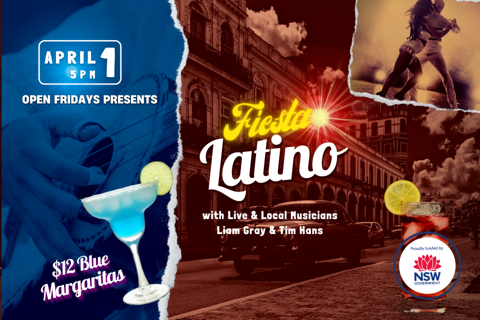 Fiesta Latino with Live & Local Musicians Liam Gray <br> and Tim Hans