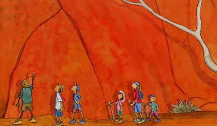 Are We There Yet? Uluru Print. Illustration by Alison Lester