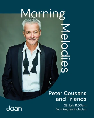 🎶 A Morning of Music with Peter Cousens & Friends ✨  Gather your friends and join award-winning performer Peter Cousens for a joyful morning of music and memories! From beloved classics to contemporary gems, Peter and a stellar line-up of special guests will perform some of his all-time favourite songs in a concert sure to delight.  📅 Wednesday 23 July
☕ Morning tea from 10am | Concert begins at 11am  Don’t miss this heartwarming musical treat—perfect for a winter’s morning!  🎟 Book now at https://www.thejoan.com.au/whats-on/peter-cousens-and-friends/  #TheJoan #MorningMelodies #PeterCousens