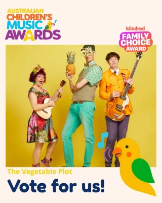 🥕 Fantastic news - @thevegetableplot have been nominated for this year’s Australian Children’s Music Awards. 🥦  Get ready for a 'bunch' of fun these School Holidays with the World Premiere of their fresh new show, Pineapple People 🍍 Starring Aspara Gus, Ru Barb, Sir Paul McCarrotney and Avo Kaydo, it’s your daily serving of music, laughter and tropi-cool puppetry. 🎶 Don’t forget to join their award-nominated crew for a hands-on songwriting workshop before or after the show — no ex-pear-ience needed!  🎟️ 🗳️ Vote for the 'bunch' to win the Australian Children's Music Awards and book your tickets to see the show and do the workshop at the links in our bio.  Get a 'taste' of The Vegetable Plot as they perform live on centre stage at @realfestival on Sunday 14 September at 11am.  #TheJoan #TheVegetablePlot @visitpenrith @penrithcitycouncil @majorminormusicaustralia