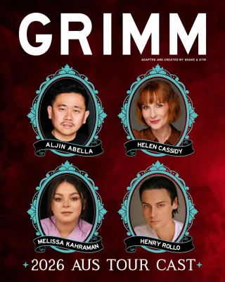 Meet the cast of GRIMM! Coming to the Joan Friday 26 June 🍎  Aljin Abella (The Artful Dodger) returns to march a new troupe of daring co-conspirators deep into the woods ~ Helen Cassidy (Fourteen), Melissa Kahraman (The Almighty Sometimes) and Henry Rollo (Jesus Christ Superstar, The Rocky Horror Show).  GRIMM, the latest tour-de-force from @shakeandstir beckons you into a world where fairytales are reimagined with a profound intensity. Be warned – these bedtime stories may cause nightmares…  🧙 Friday 26 June at 1:00 and 7:30pm 
👻 Tickets going fast! 
🔮 Get yours at the link in bio  _
@aljin
@helenpcassidy
@melissakahraman
@henryrollogram  #GrimmAU
#shaketouring